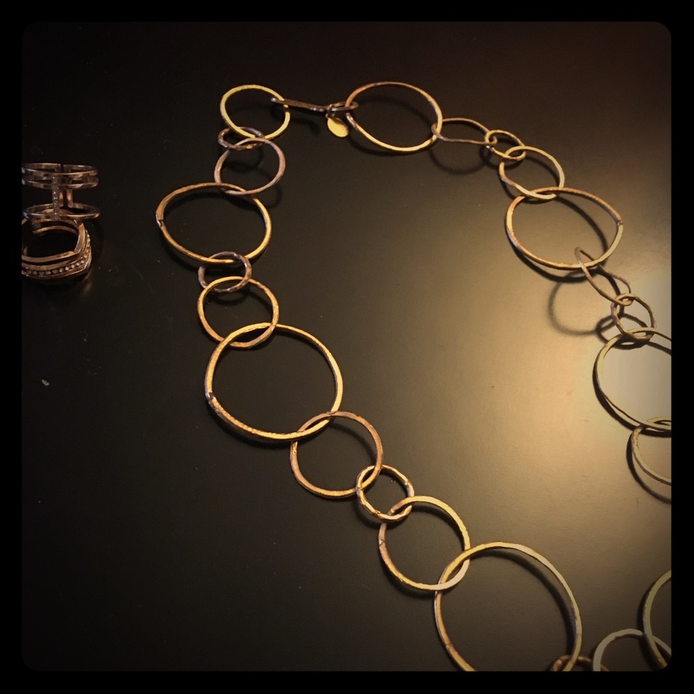Gold Hoop Necklace Anthropology - Picture 5 of 8