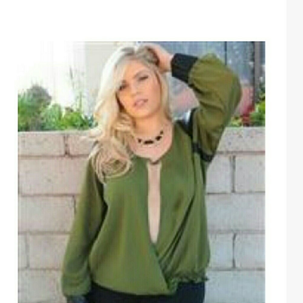 Army Green Blouse Plus Size