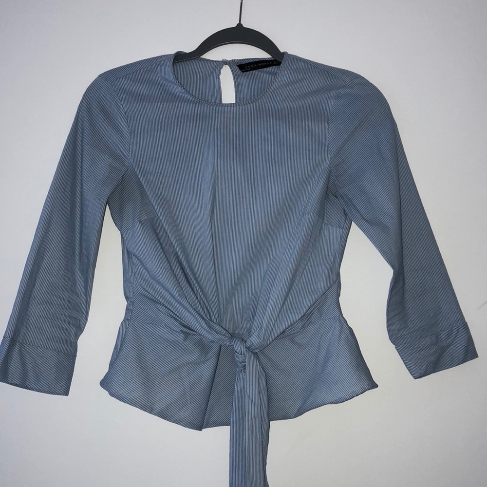 Zara cinched striped top