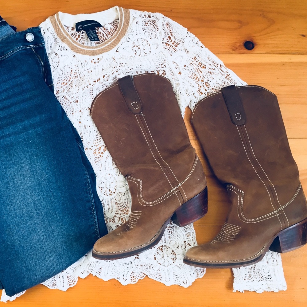 Used Light Brown Steve Madden Cowboy Boots