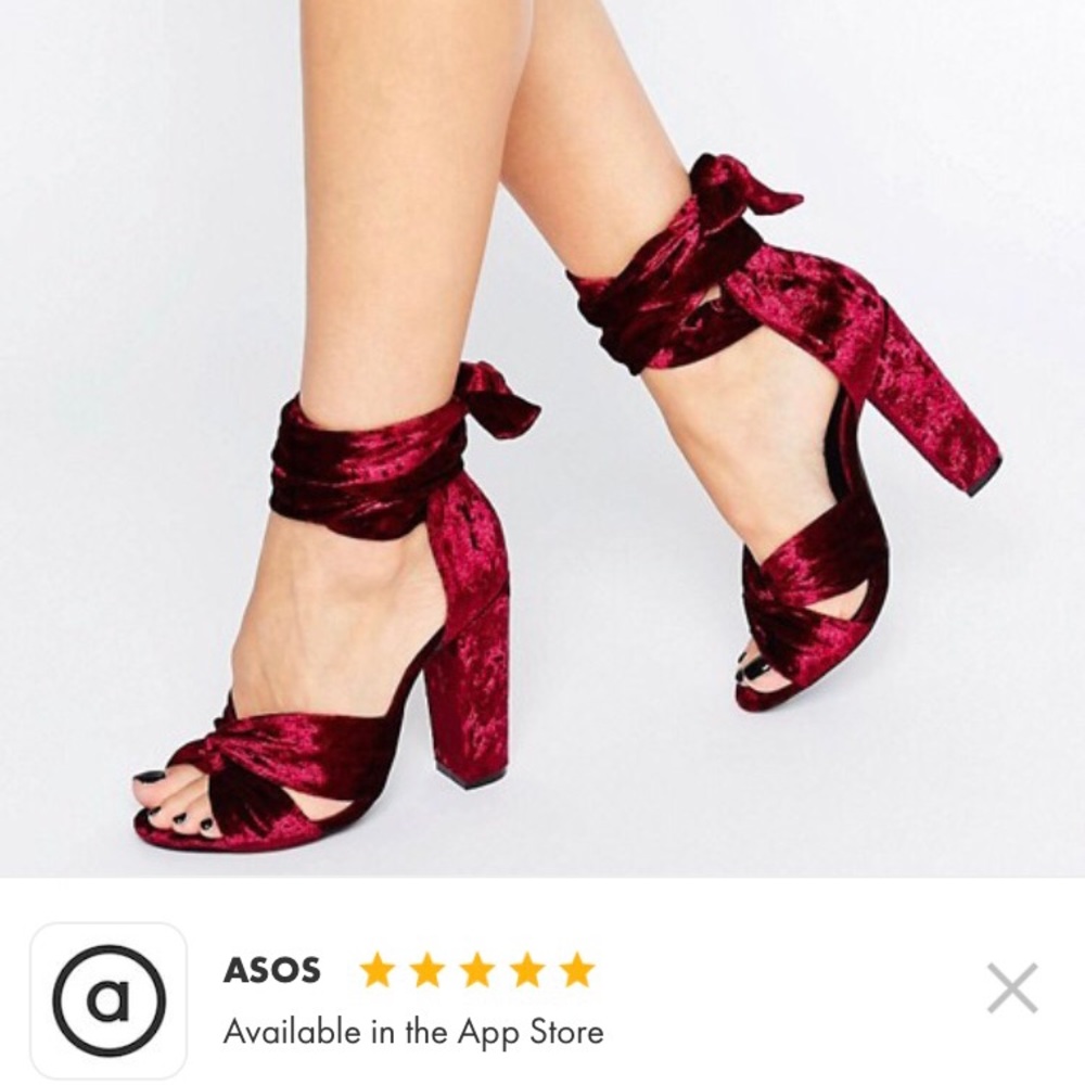 ASOS Red Velvet Shoes.