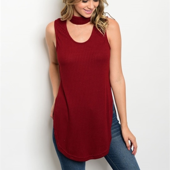 . Tops - WINE CHOKER TOP