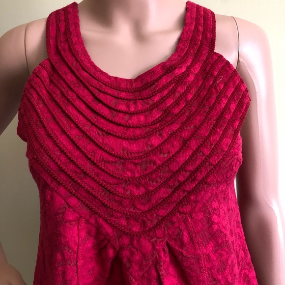 Free People Raspberry Lace Tunic Tank - Picture 2 of 8