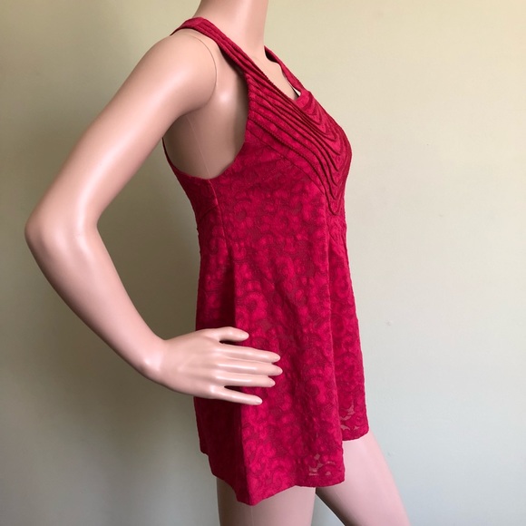Free People Raspberry Lace Tunic Tank - Picture 3 of 8