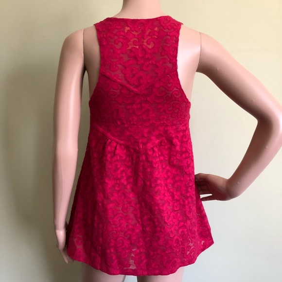 Free People Raspberry Lace Tunic Tank - Picture 4 of 8
