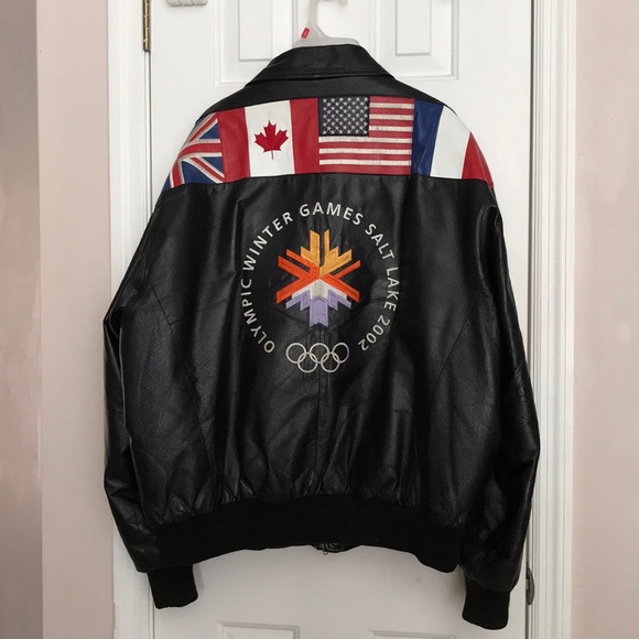 “Salt Lake 2002” Black Leather Jacket. Size 2XL - Picture 2 of 8