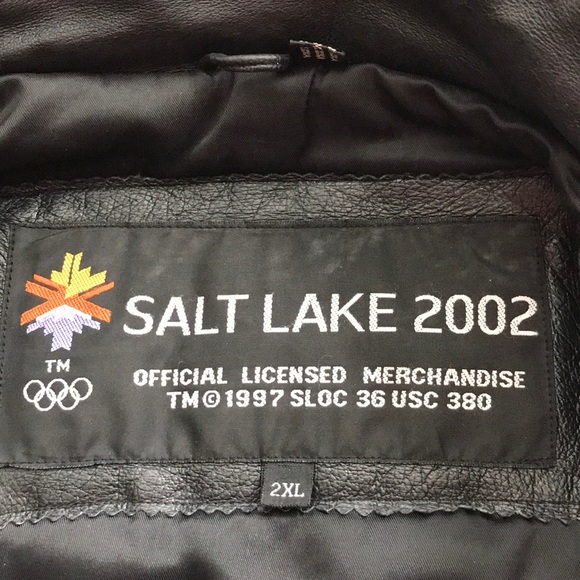 “Salt Lake 2002” Black Leather Jacket. Size 2XL - Picture 7 of 8