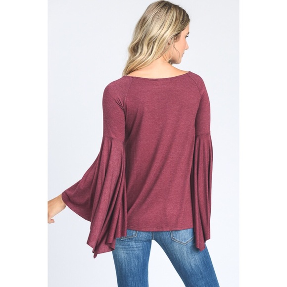 5🌟Long Sleeve Dramatic Bell Sleeve Top - Picture 3 of 8