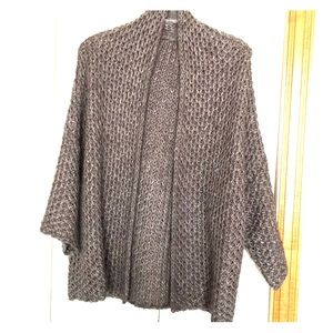 Chunky Weave Open Sweater. Taupe. Sz M