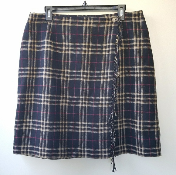 Sag Harbor Dresses & Skirts - Sag Harbor / Faux Plaid Wool Wrap Skirt