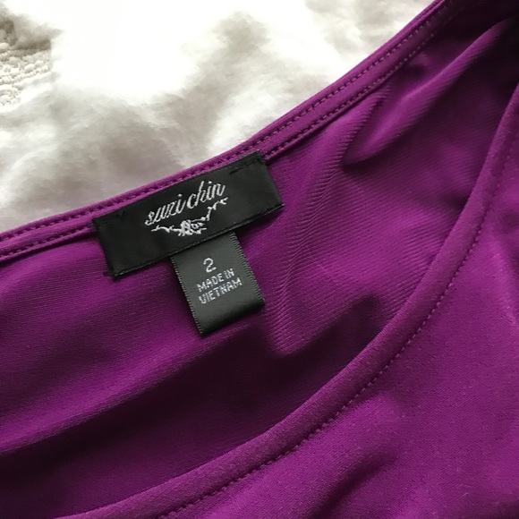 SUZI CHIN purple dolman sleeve cocktail dress - Picture 3 of 7