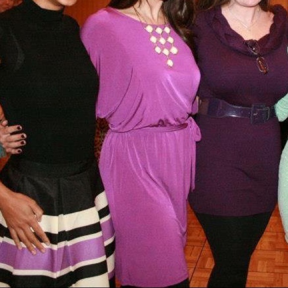 SUZI CHIN purple dolman sleeve cocktail dress - Picture 7 of 7