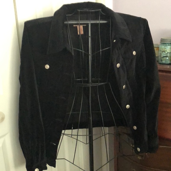 black velvet denim jacket