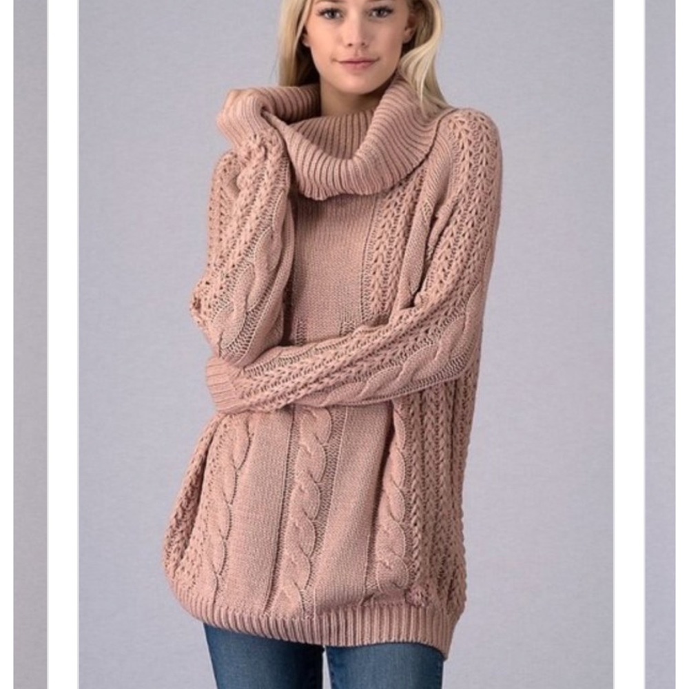 LAST 1️⃣ Turtleneck Cable Knit Detail Sweater - Picture 6 of 7