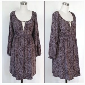 Joie Silk Brocade-Print Floral Purple Boho Dress!