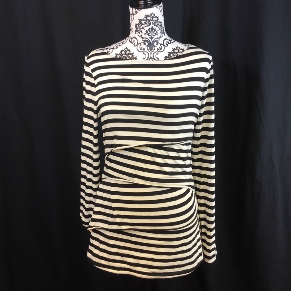 Calvin Klein striped layered long sleeve top sz L