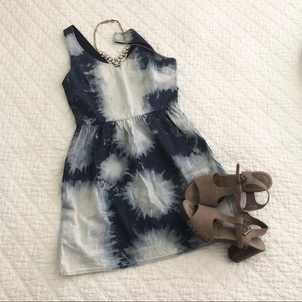 American Eagle Denim Tie-Dye Mini Dress