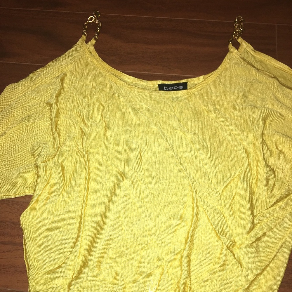 Bebe Yellow and Gold Top