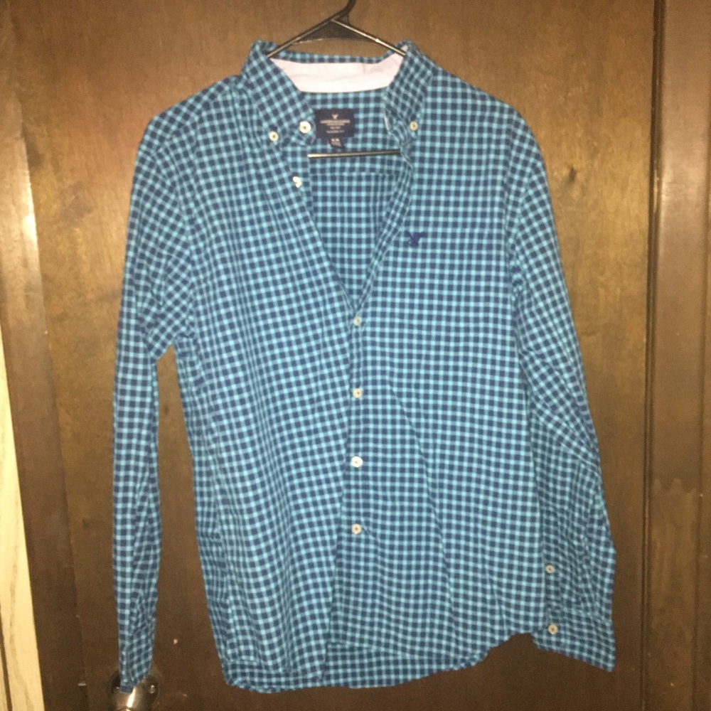 American Eagle Blue Check shirt