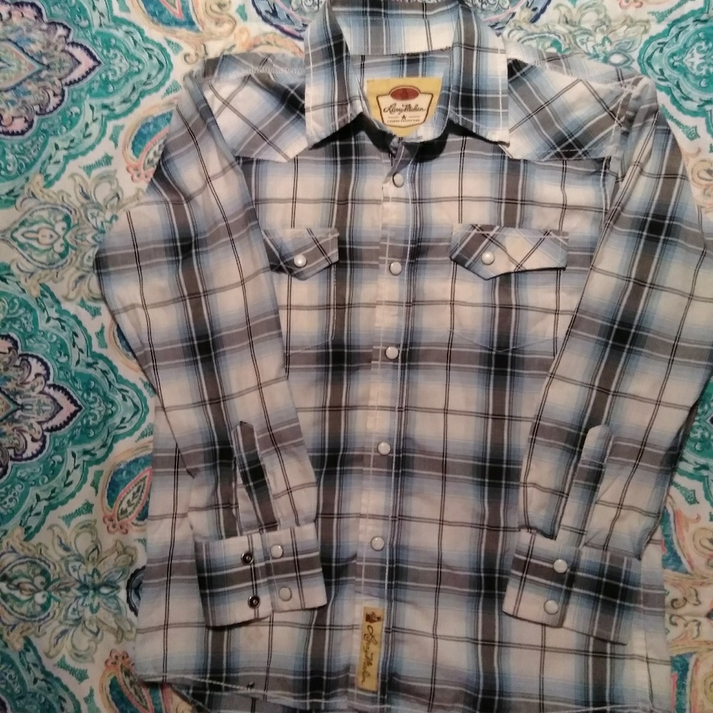 Boys Larry Mayan pearl snap sz M