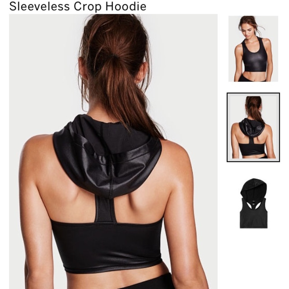 Victoria Sport crop tank workout w/hoodie