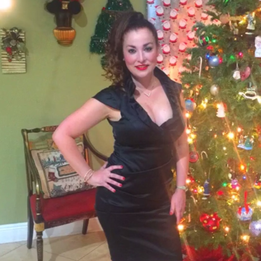 Black satin dress