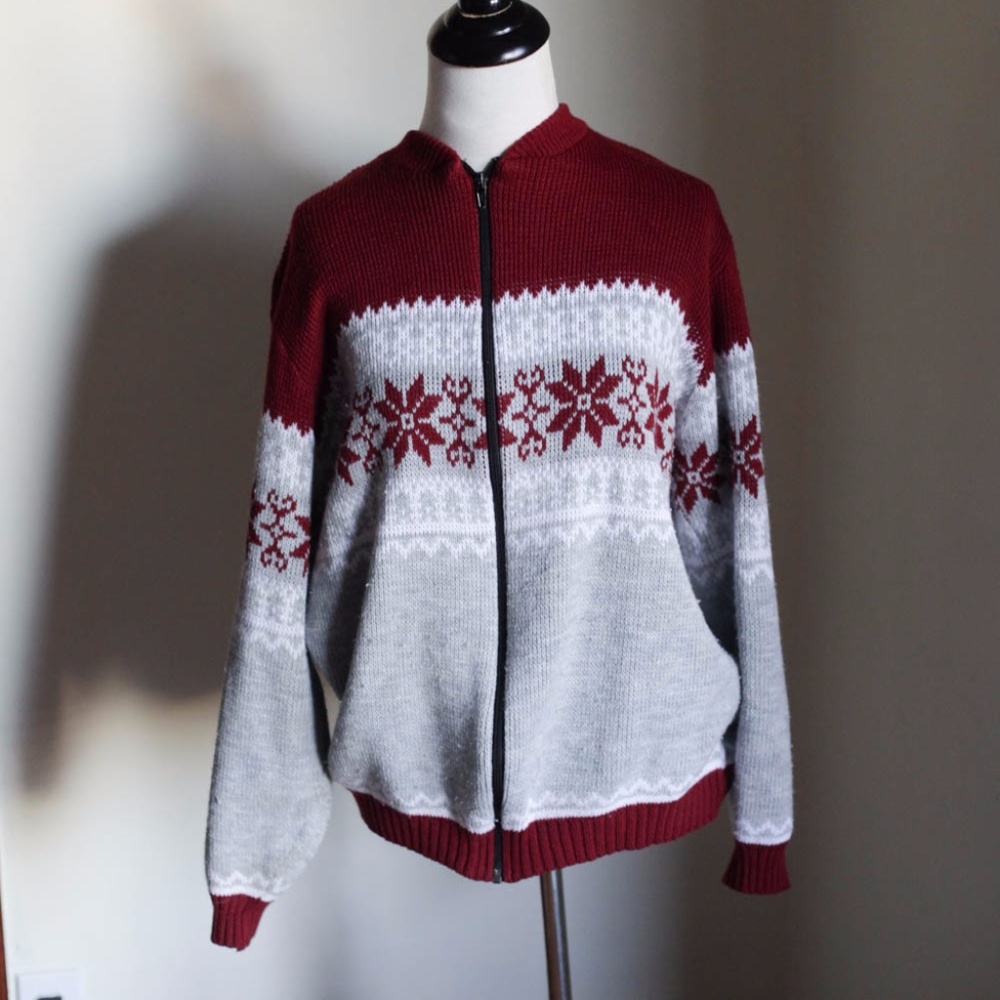 VINTAGE fair isle snowflake CHRISTMAS sweater ugly