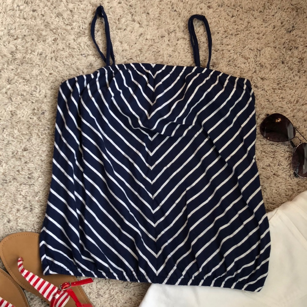 Old Navy tank top bra built in Size M white & blue