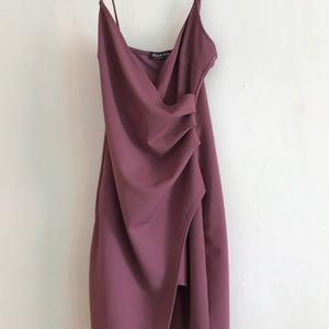 Asymmetrical muave dress | FASHION NOVA