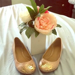 Nude Ballerina Flats with Embellishment in Gold ⭐️