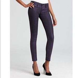 Blank NYC Purple Coated Skinny Jeans