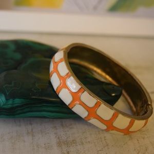 Retro Orange and white magnet clasp bracelet