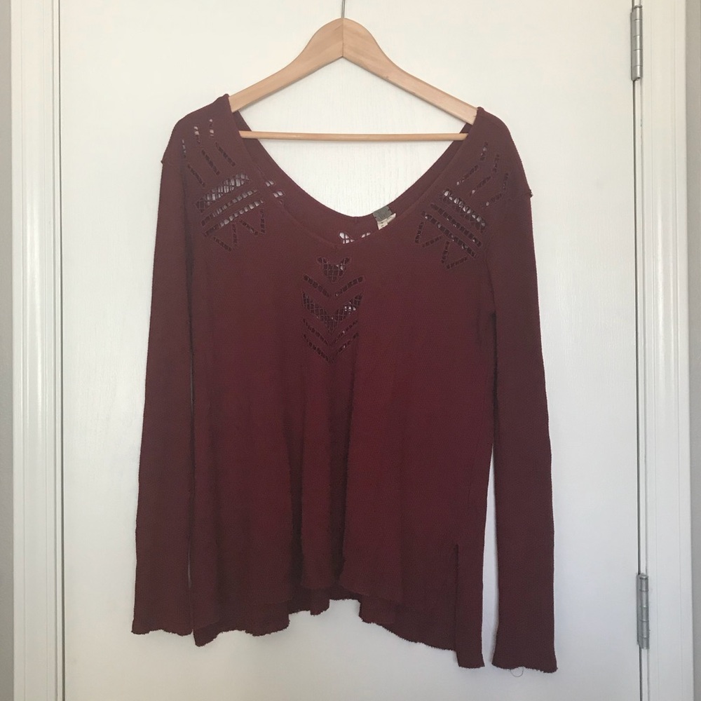 FALL SPECIAL Free People Thermal Cut Out Shirt