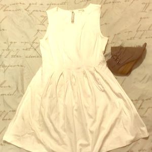 Eggshell Monteau Pleated Dress