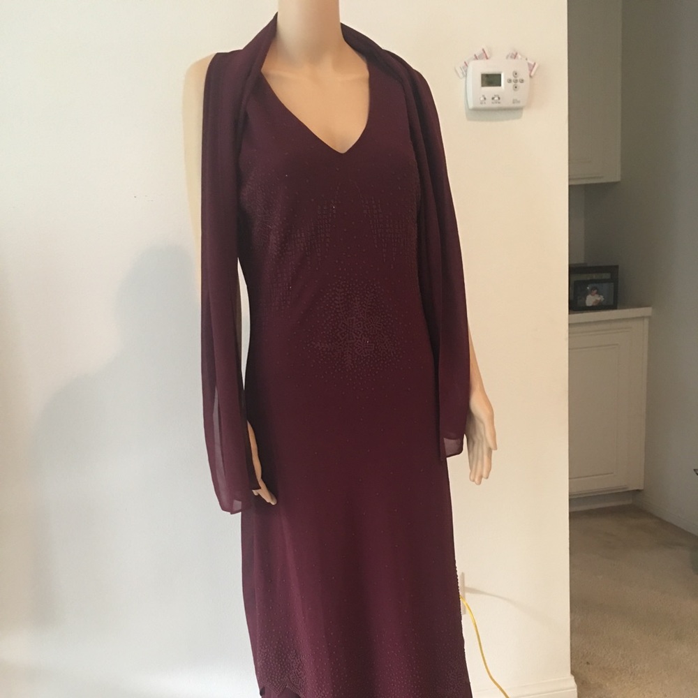Full length NinaLee Burgundy Dress