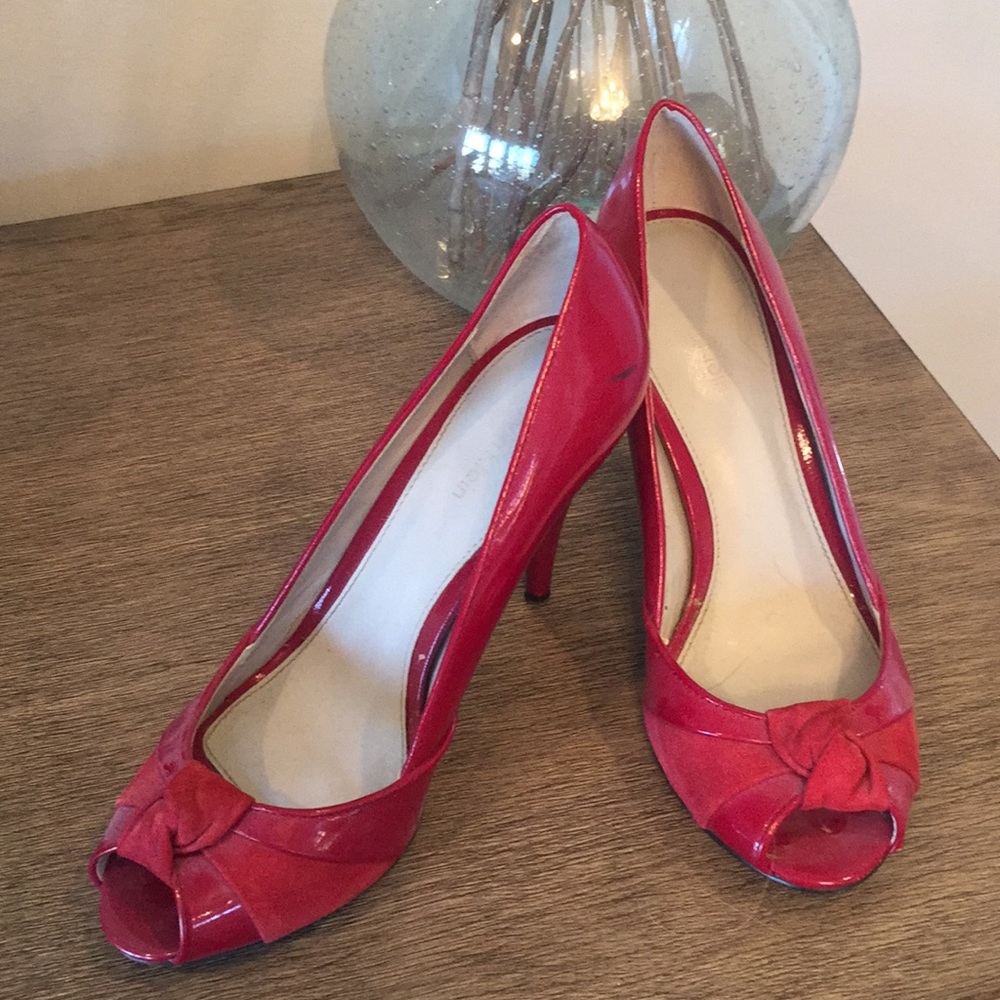 Calvin Klein suede and leather heels
