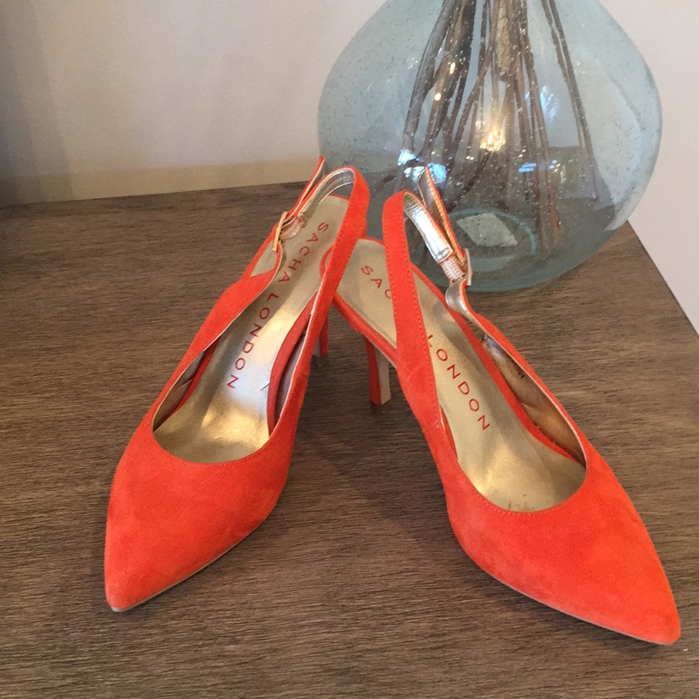 Sacha Linda suede sling back heels