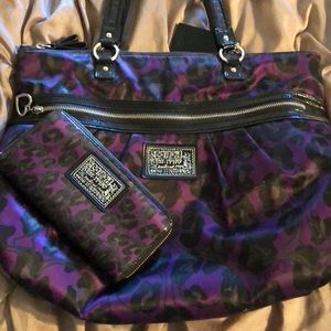 Purple and black coach