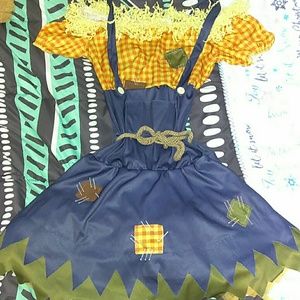 Off the shoulder,  Cute Scarecrow Costume w/ Hat