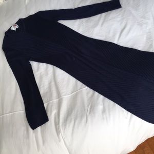Authentic vintage Givenchy bodycon navy knit dress