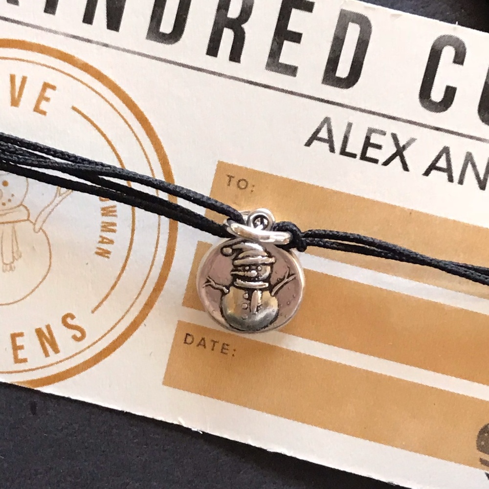 Alex and Ani Kindred Cord Snowman Charm Bracelet