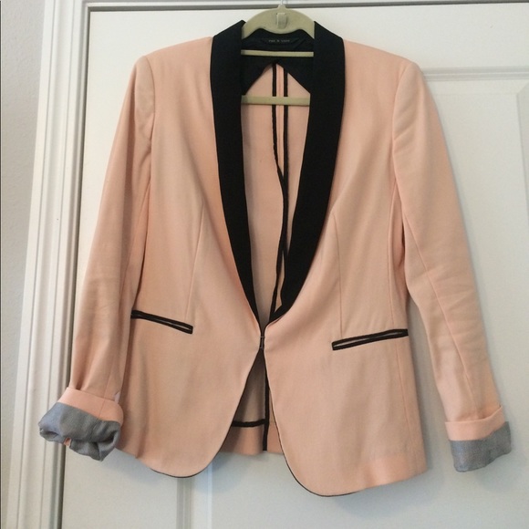 rag & bone Jackets & Blazers - *SOLD* Rag & Bone Pink & Black Pique Tuxedo Blazer
