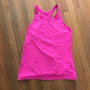 Bright pink Under Armour racerback tank