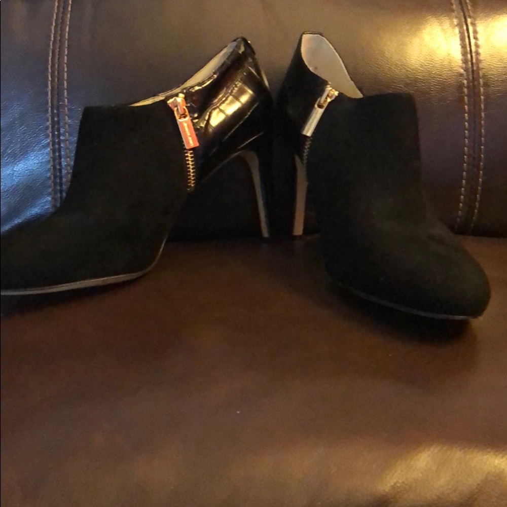 Michael Kors suede and croc embossed heels