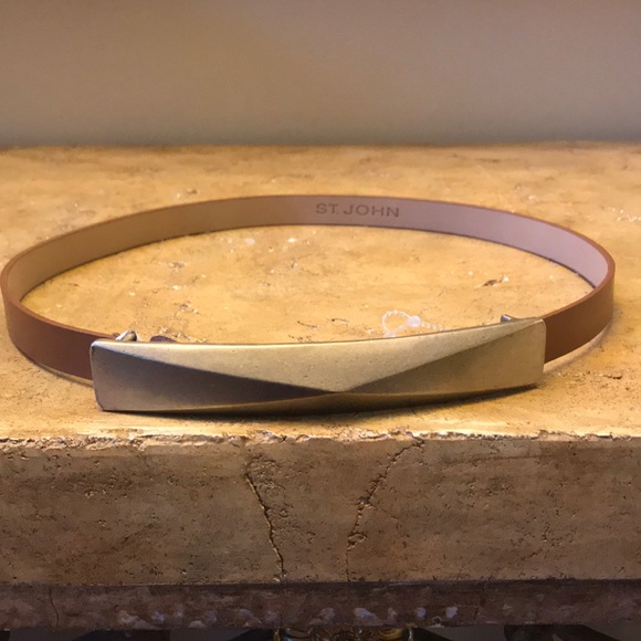St. John Tan Italian Leather Belt