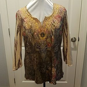 B.L.E.U. Multi colored blouse
