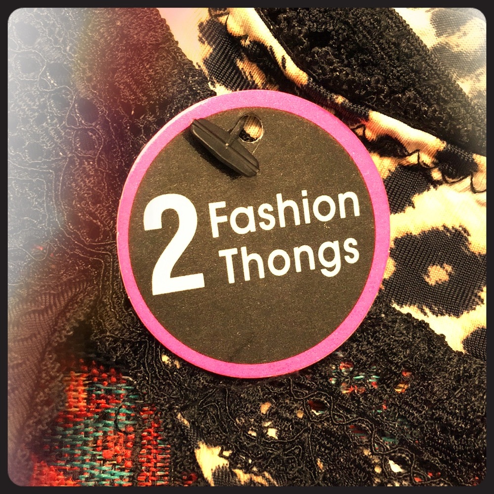 René Rofé cheetah & black satin fashion thongs