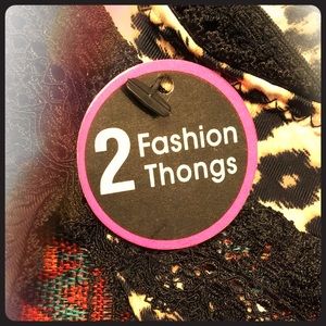 René Rofé cheetah & black satin fashion thongs