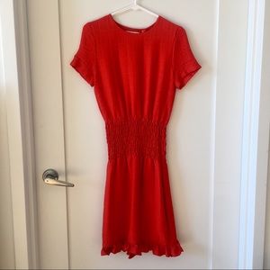 Maje textures mini orange dress