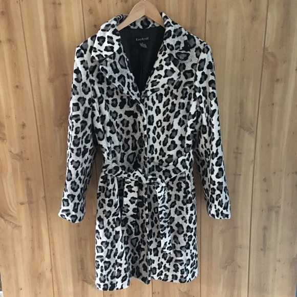 bebe leopard coat